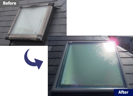 天窓廻りの雨漏り修理