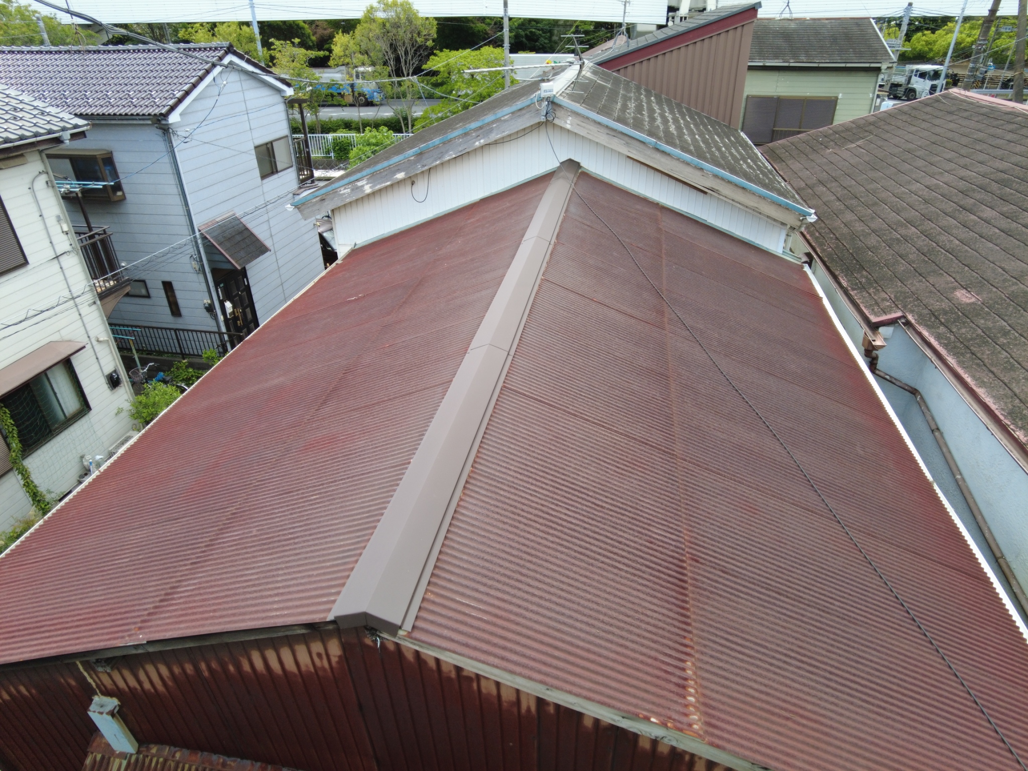横浜市都筑区にて屋根修理〈強風による棟板金の飛散〉の施工後写真